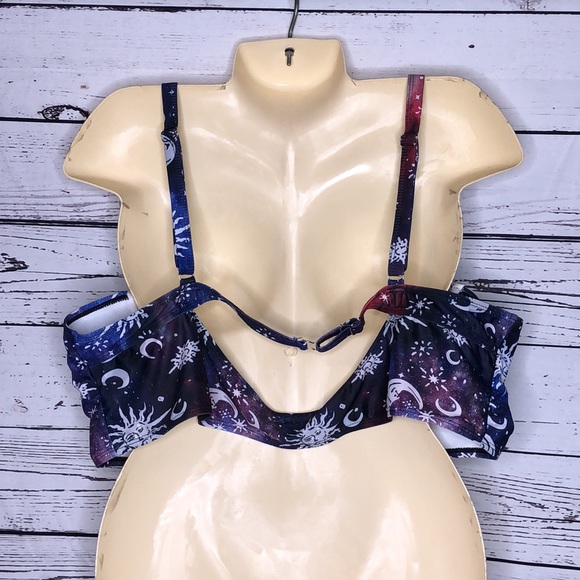 Rosegal NWT Sz US 22 4X Sun Moon Constellation Underwire Bathing Suit Bikini Top - Picture 4 of 5